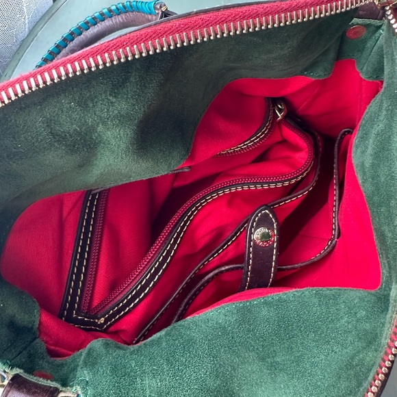 Dooney & Bourke Turquoise Leather Shoulder Bag - Picture 7 of 9